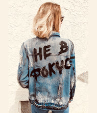 Load image into Gallery viewer, Print graffiti denim jacket
