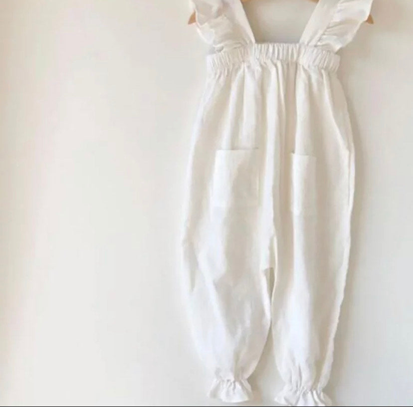 White linen jumpsuit