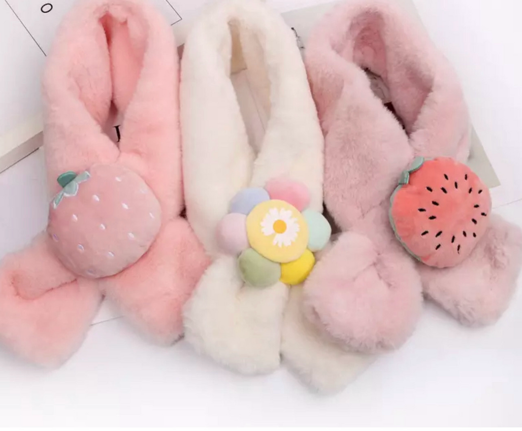 Girl sunflower fleece scarf