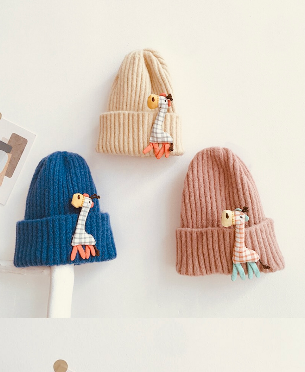 Unisex winter toddler giraffe beanie