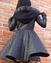 Load image into Gallery viewer, Down hooded scarf coat
