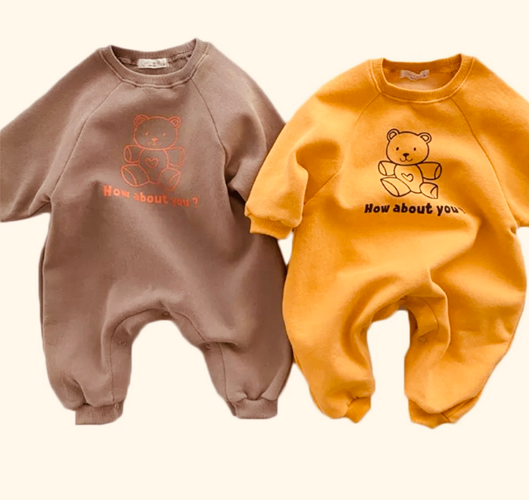 Taupe teddybear play suit